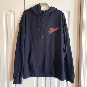The Hundreds Navy Hoodie with Red Script Logo